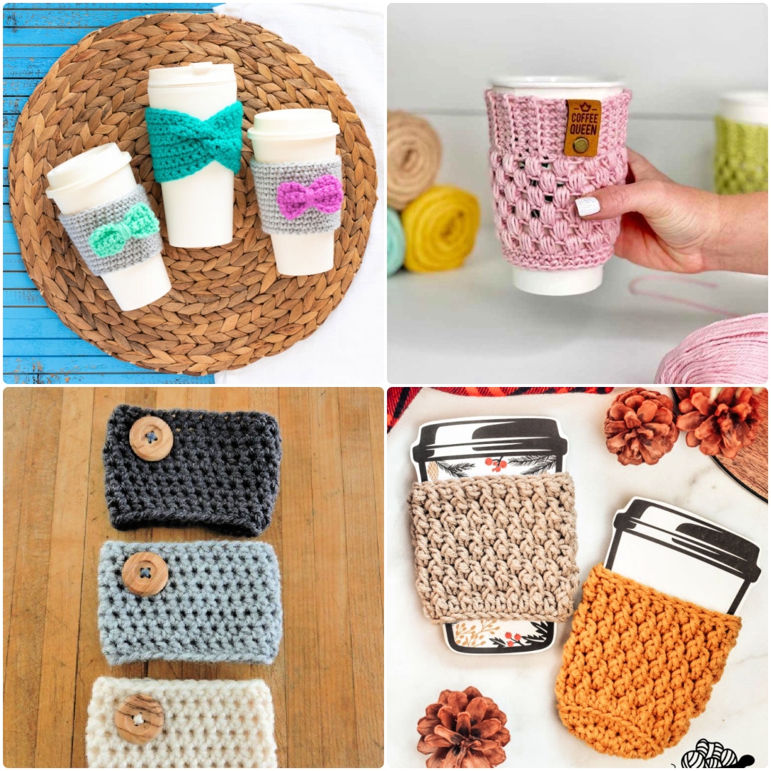 25 Free Crochet Coffee Cup Cozy Patterns