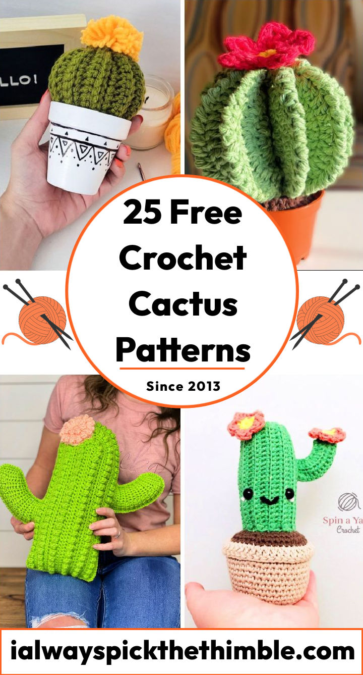25 Free Crochet Cactus Patterns (Amigurumi Pattern)