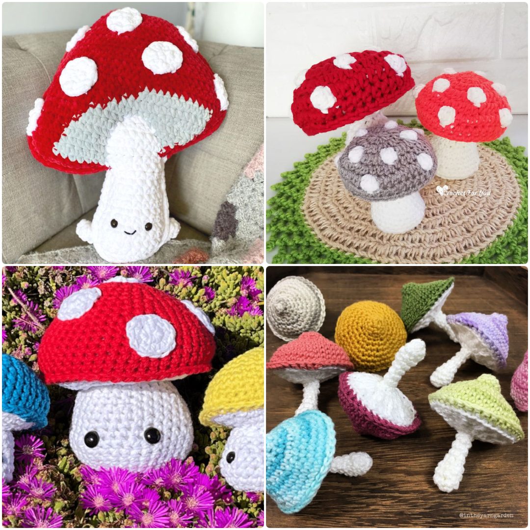 31 Free Crochet Mushroom Patterns that are so Adorable - Stardust Gold  Crochet