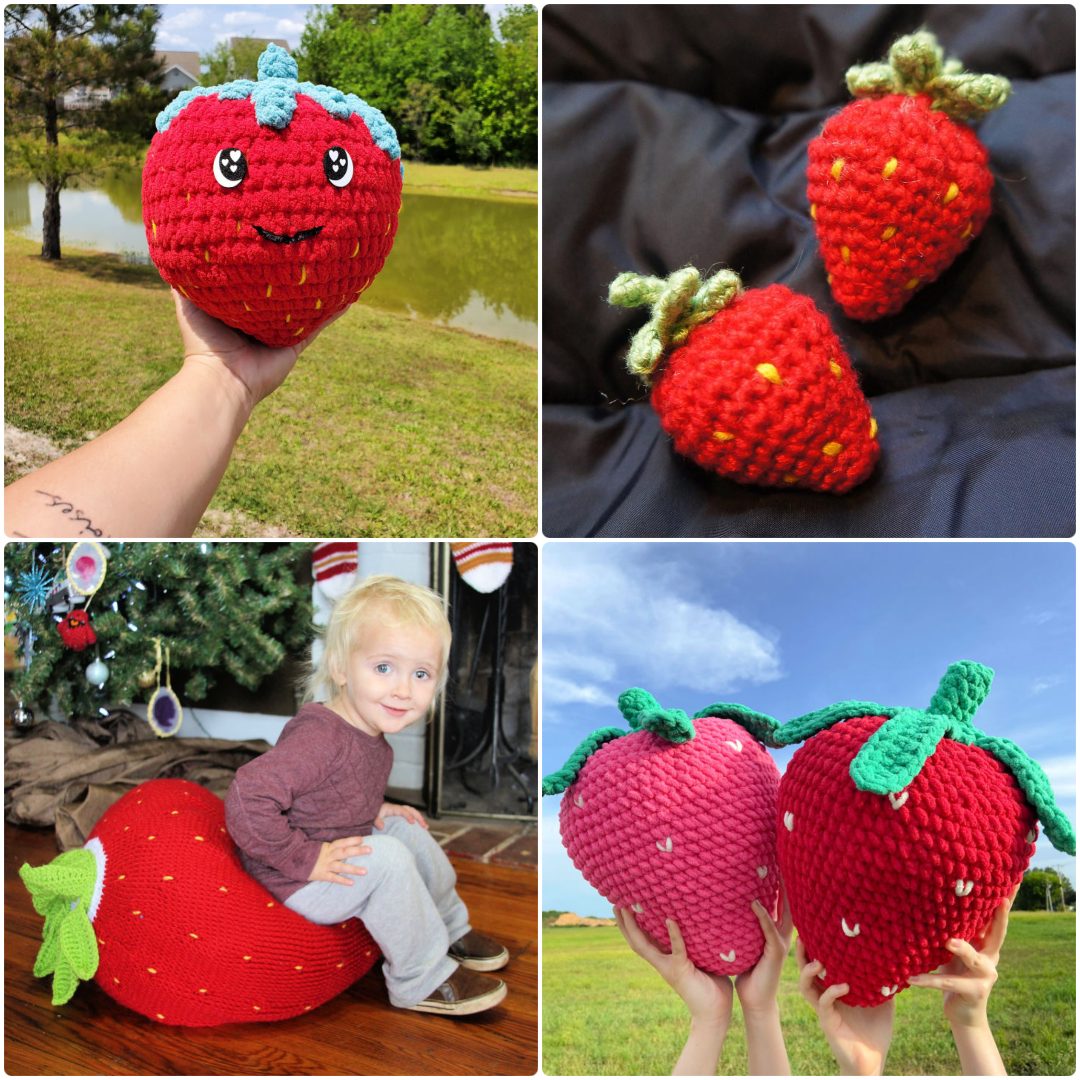 Strawberry Crochet Bag With Handbag Style White Strawberry 