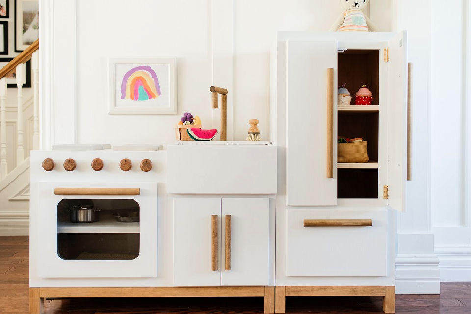 30 DIY Play Kitchen Ideas for Kids to Have Fun