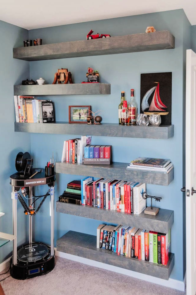 25 DIY Floating Bookshelf Ideas Make Wall of Bookshelves
