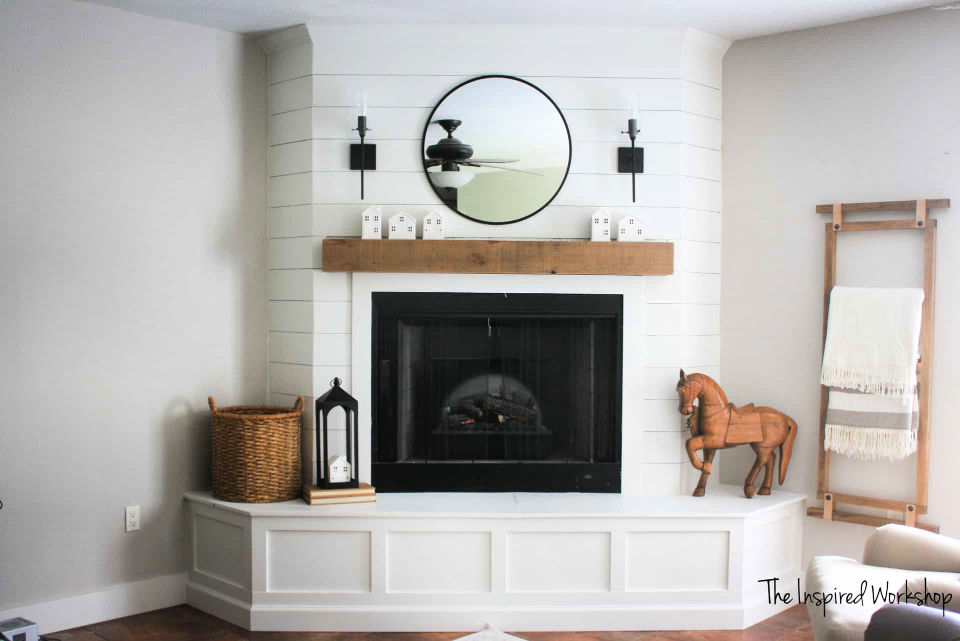 Adorable DIY Shiplap Fireplace