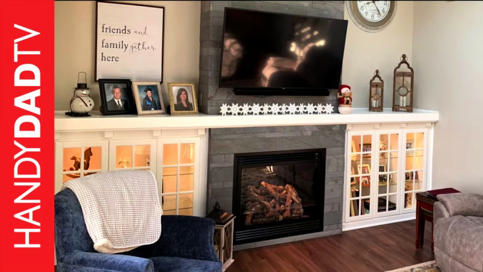 DIY Fireplace Installation Mantle and Built ins