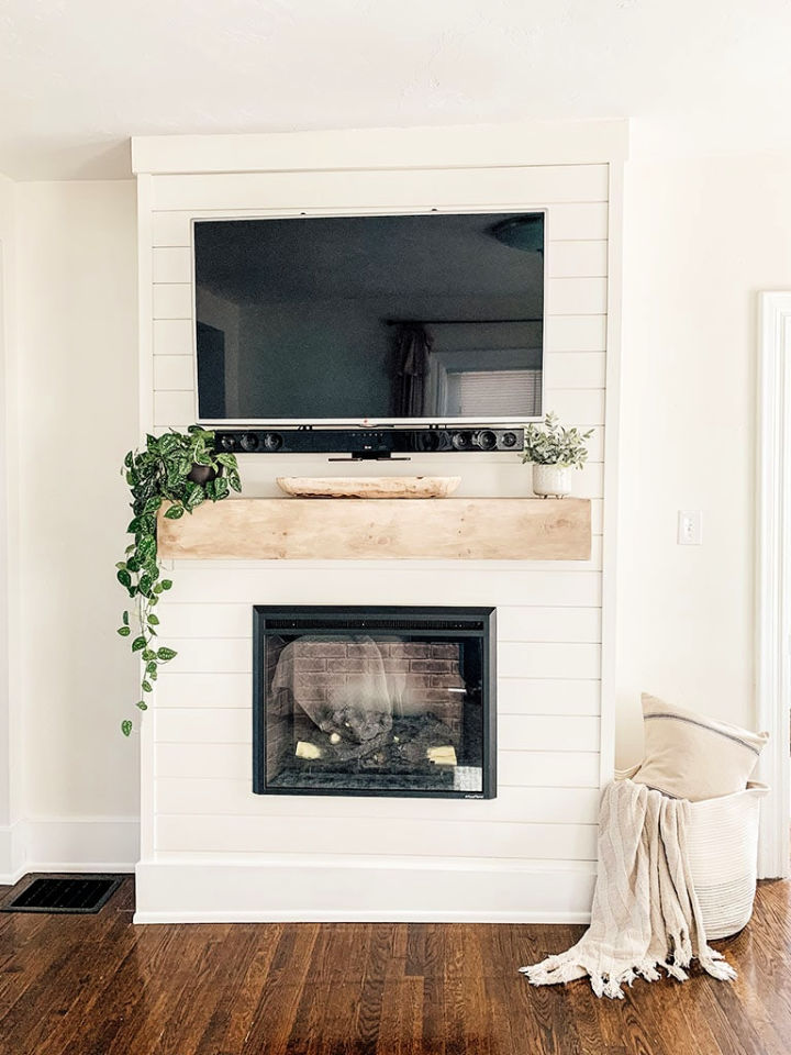 DIY Shiplap Electric Fireplace Hearth