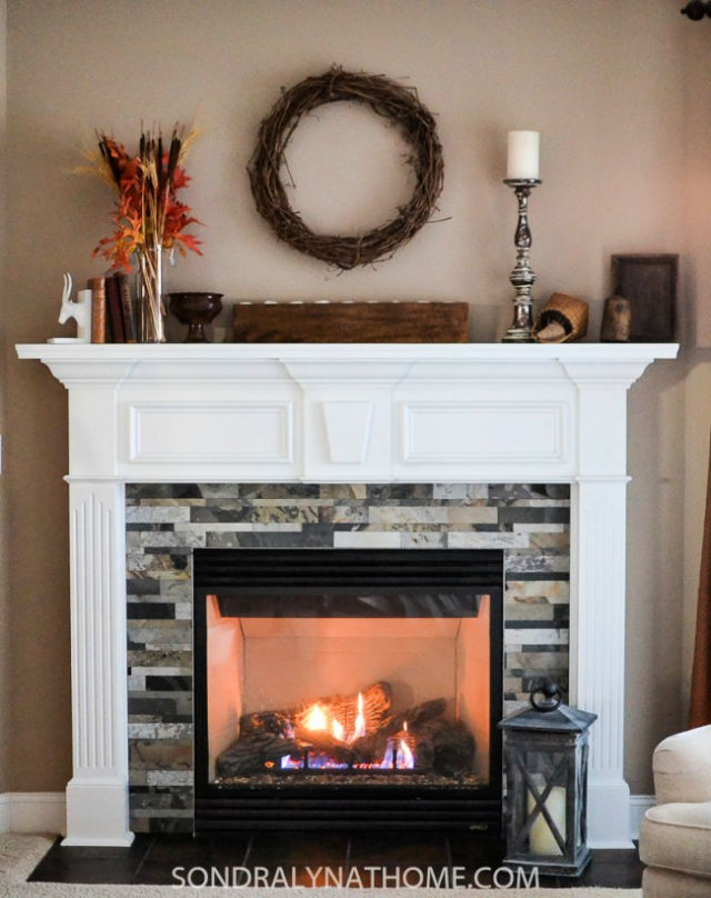 Easy Peel and Stick Stone Fireplace Surround