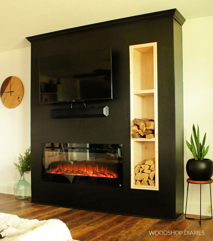 Modern DIY Electric Fireplace Wall