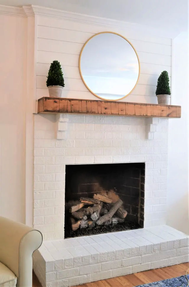 Modern Farmhouse White Brick Fireplace