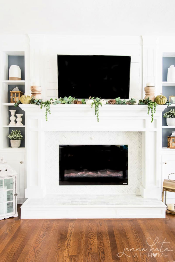White Fireplace Surround Design on a Budget