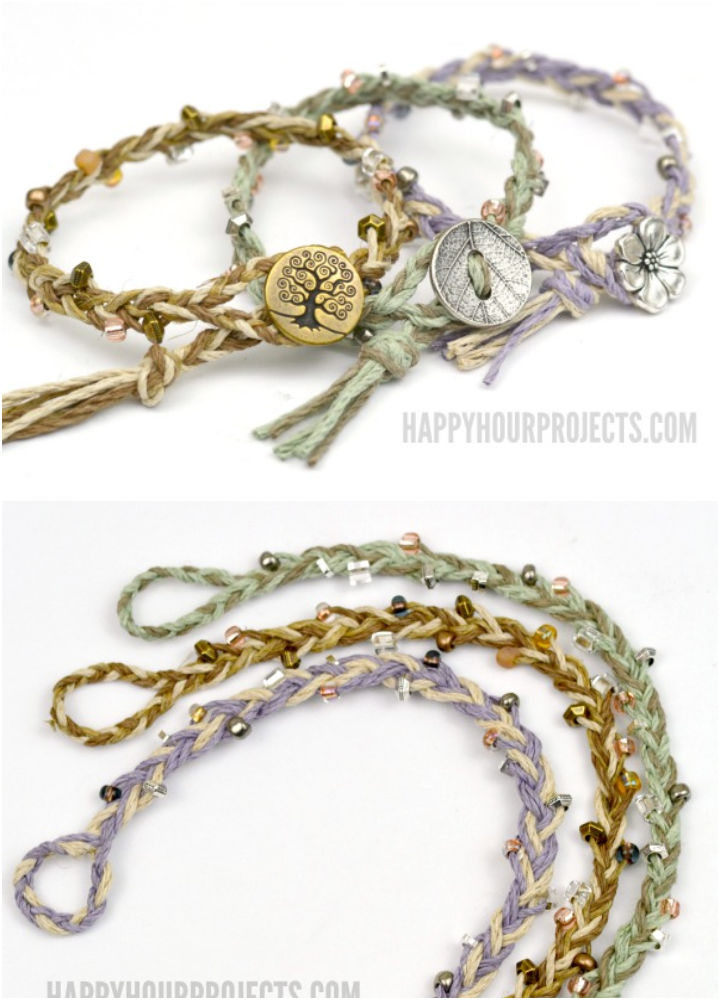 16 Hemp Bracelet Patterns with Step by Step Instructions