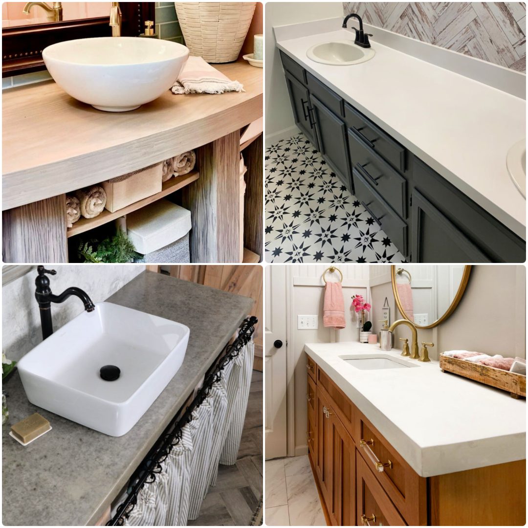 25 Cheap DIY Bathroom Countertop Ideas