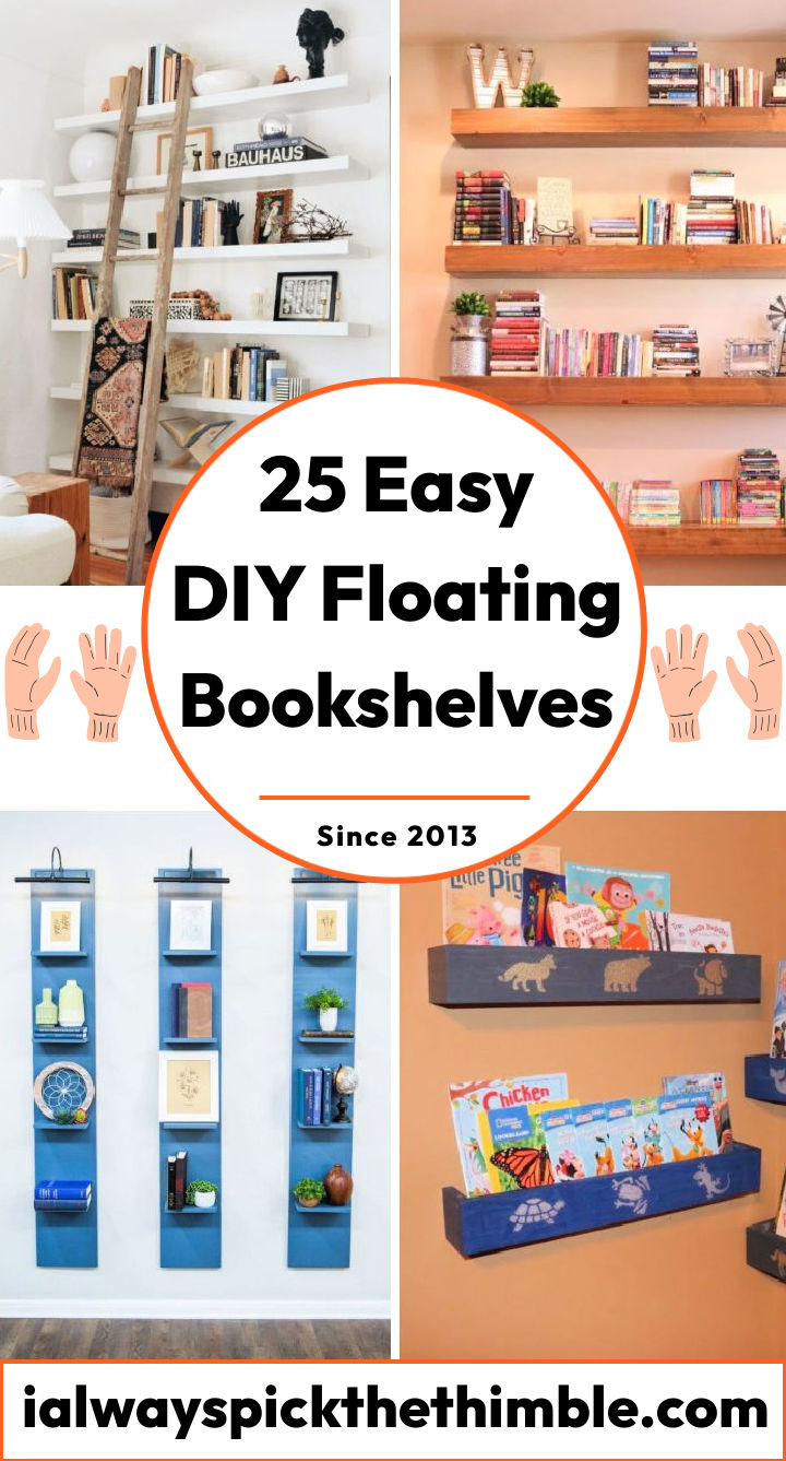 25 DIY Floating Bookshelf Ideas Make Wall of Bookshelves